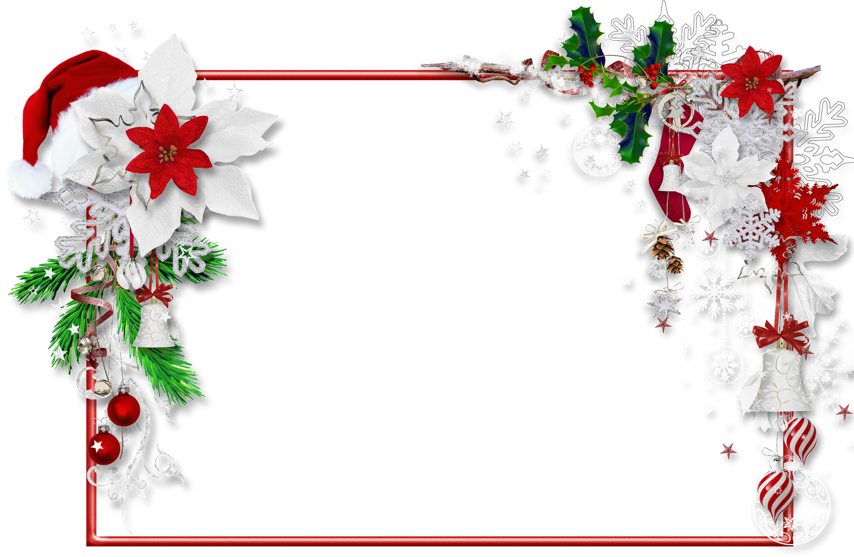 A Black Background With White Flowers And Ornaments