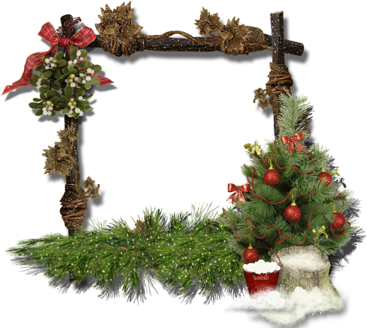 A Christmas Tree And A Frame