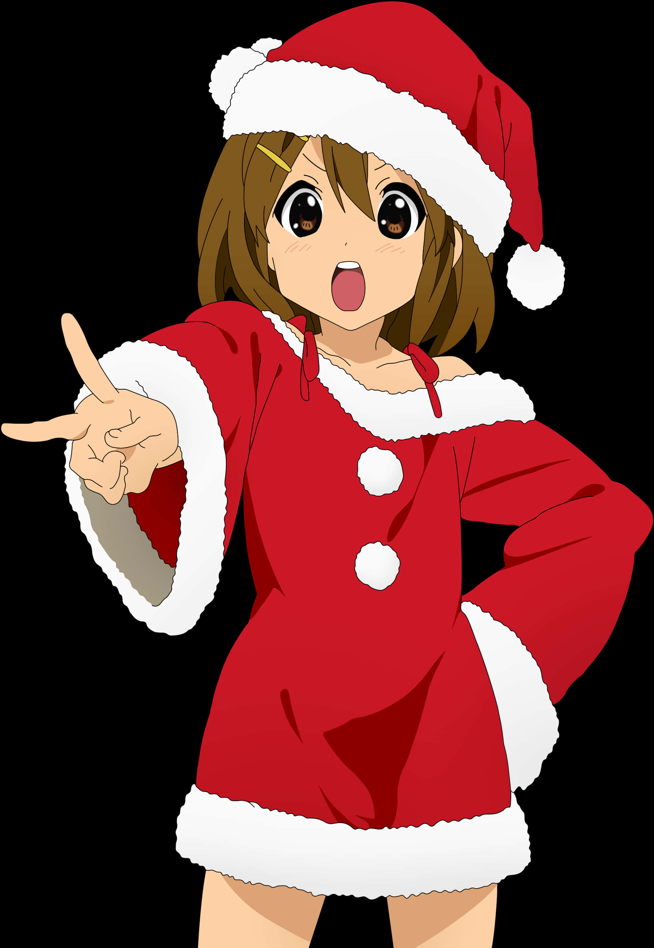 A Cartoon Of A Girl Wearing A Santa Outfit