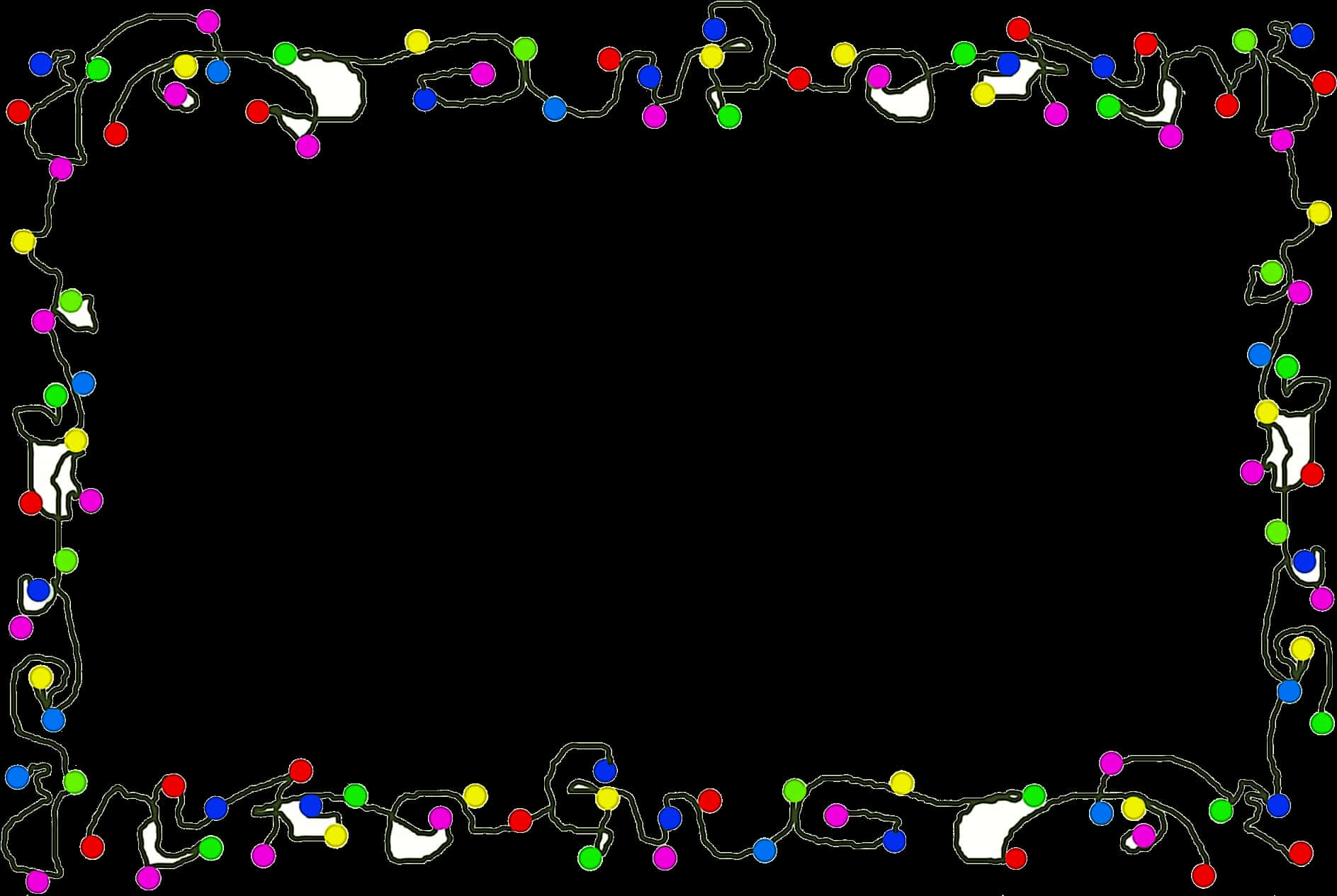Christmas Lights Curvy Rectangular Frame