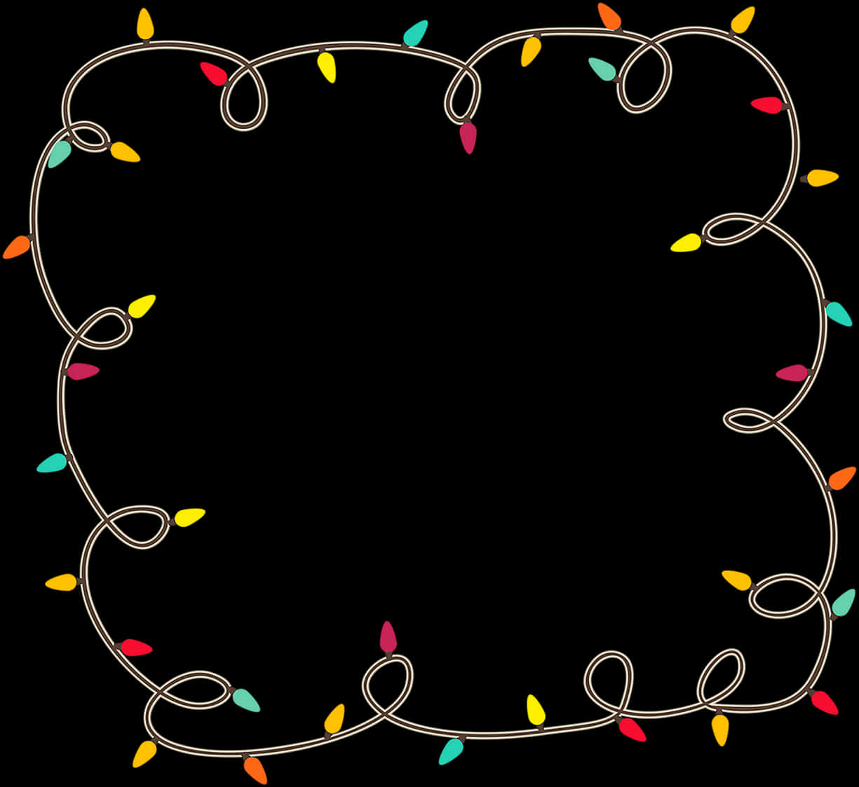 A String Of Lights On A Black Background