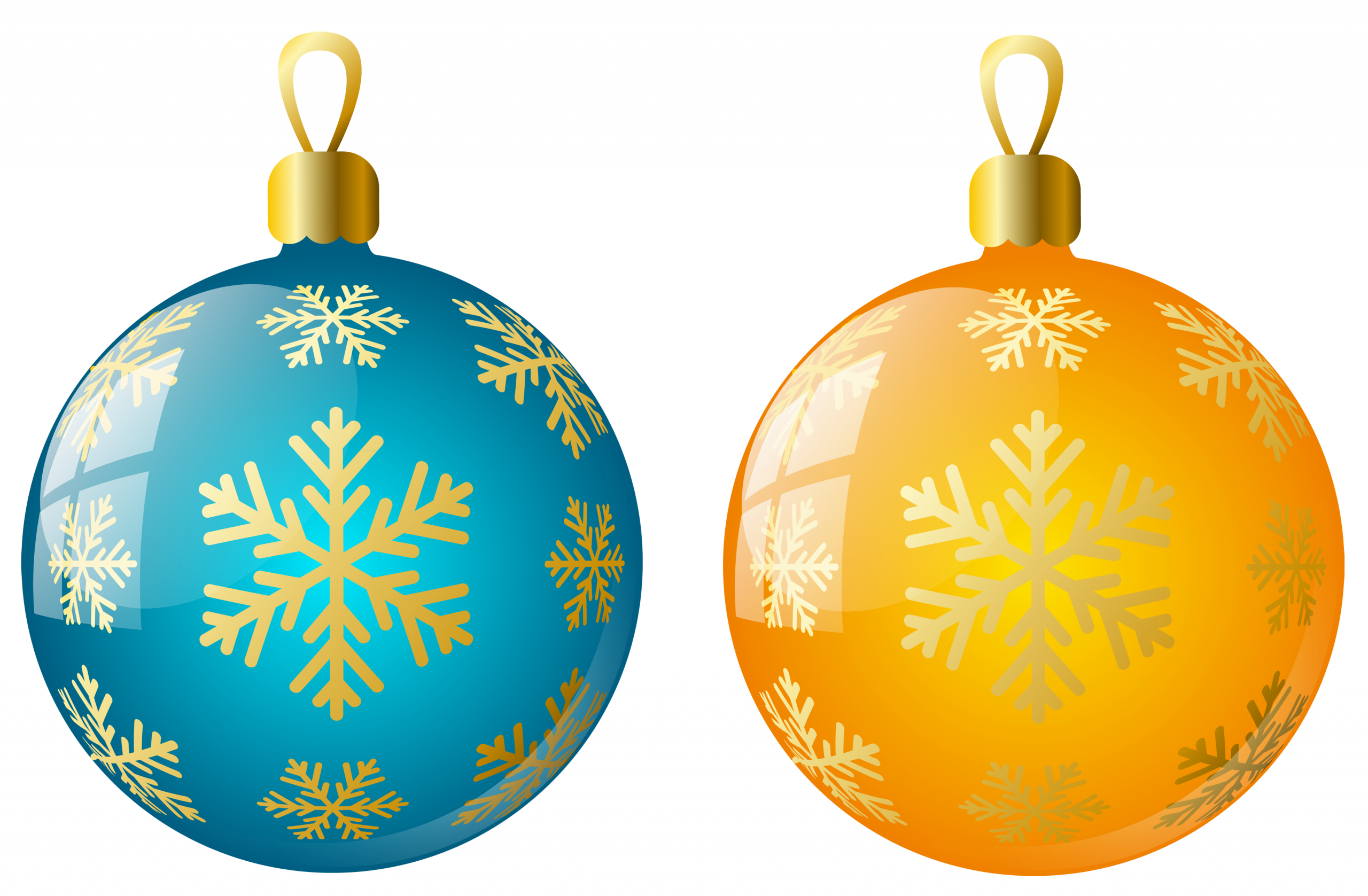 A Pair Of Ornaments With Snowflakes On Them
