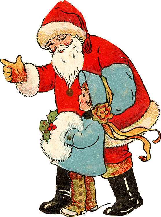 A Cartoon Of A Santa Claus Holding A Girl