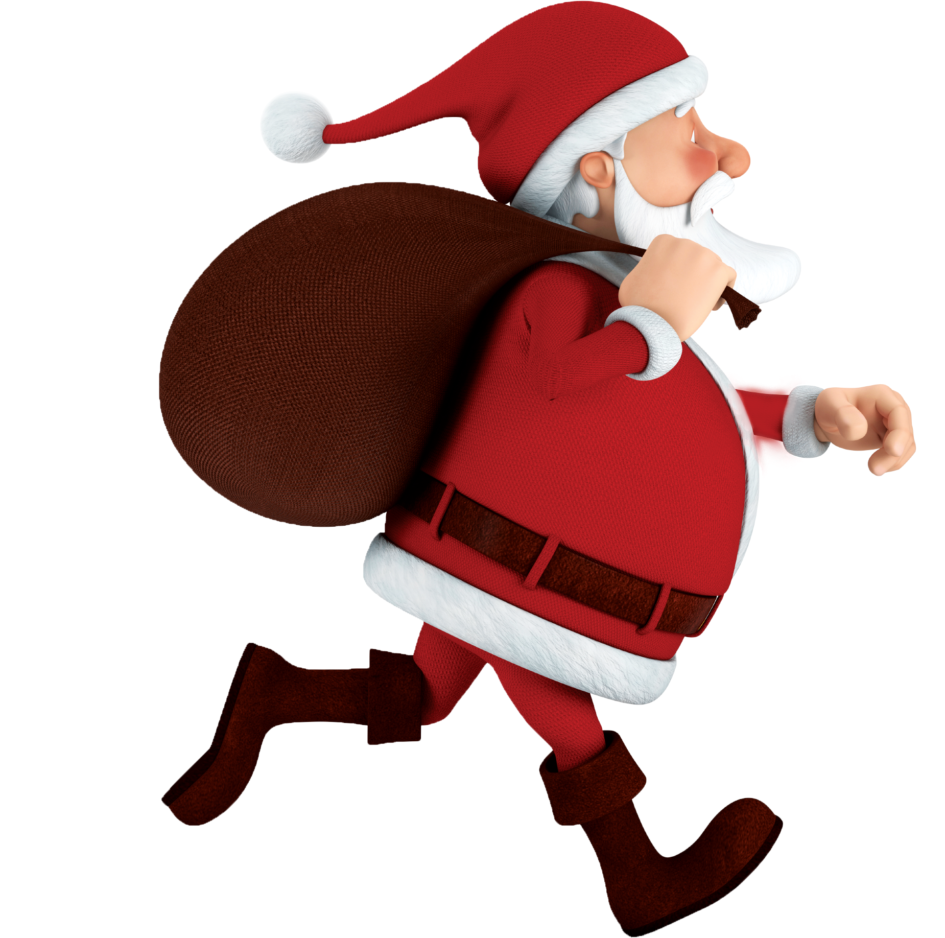 A Cartoon Of A Santa Claus Carrying A Sack
