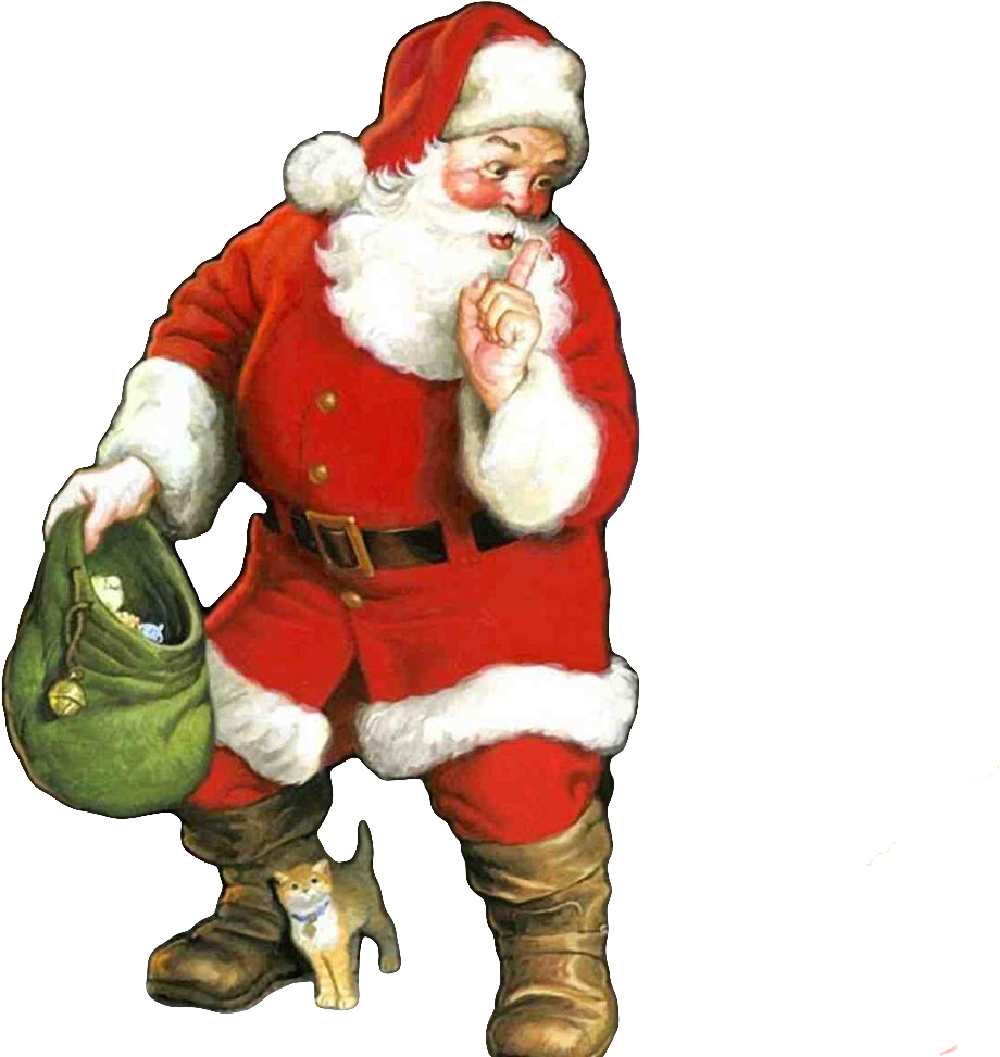 A Santa Claus Holding A Bag Of Gifts