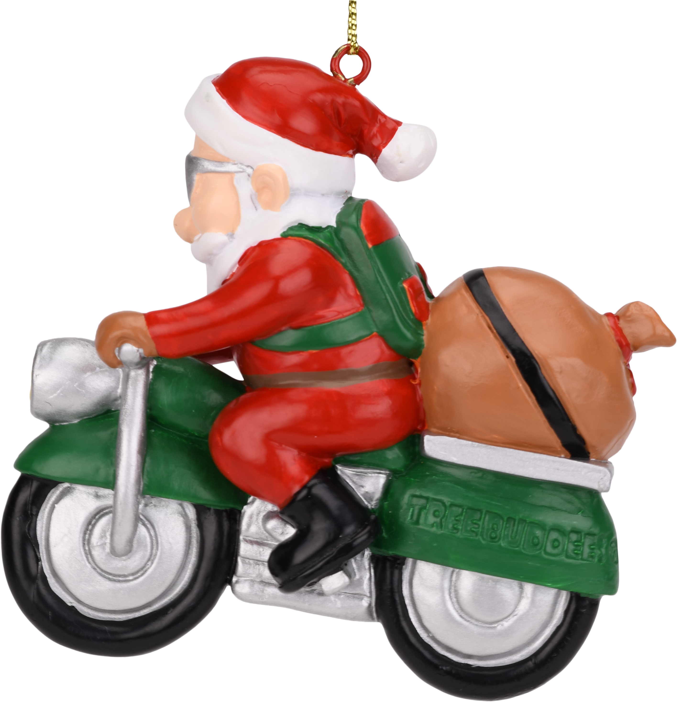A Christmas Ornament On A Motorcycle