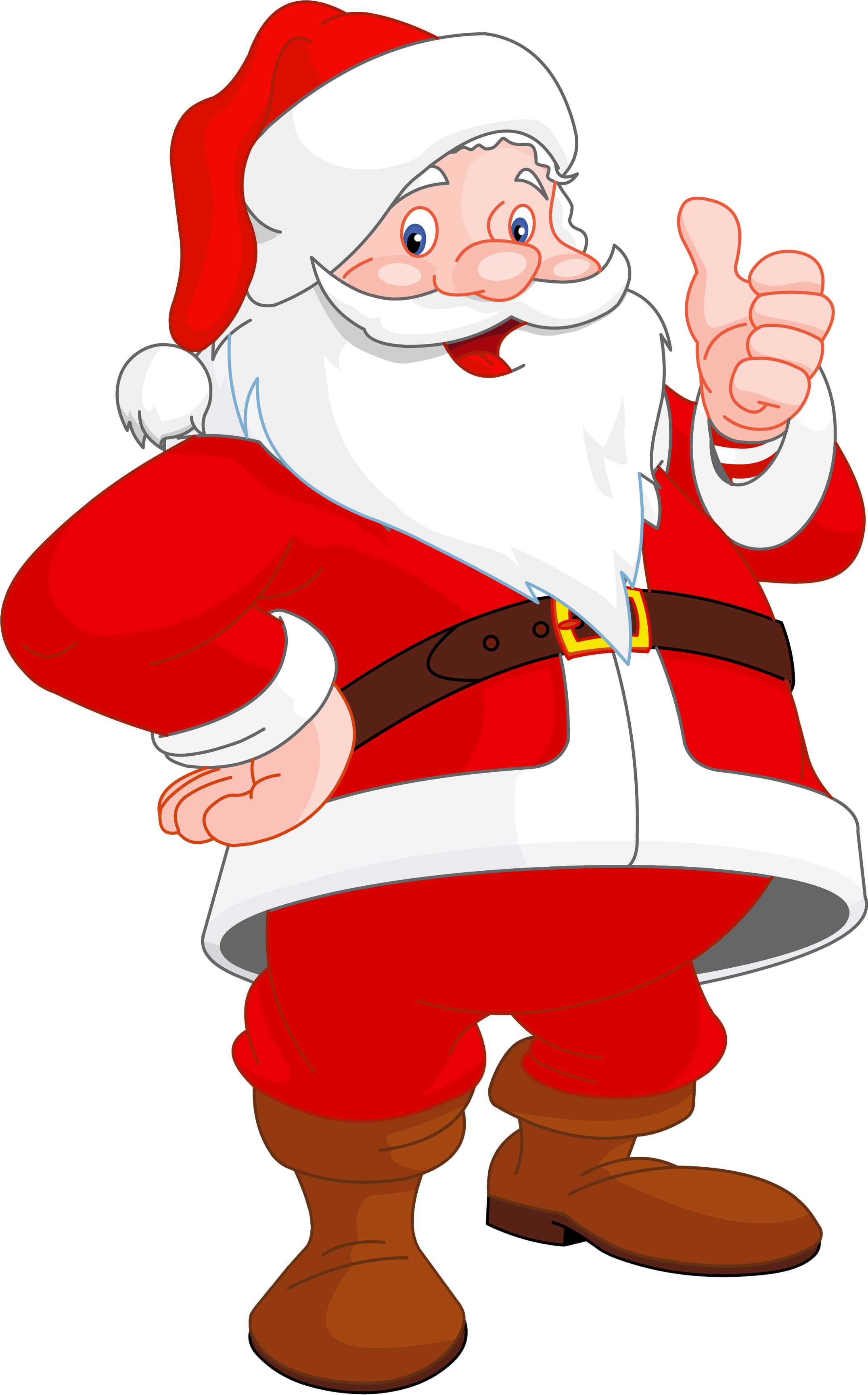 A Cartoon Of A Santa Claus Giving A Thumbs Up