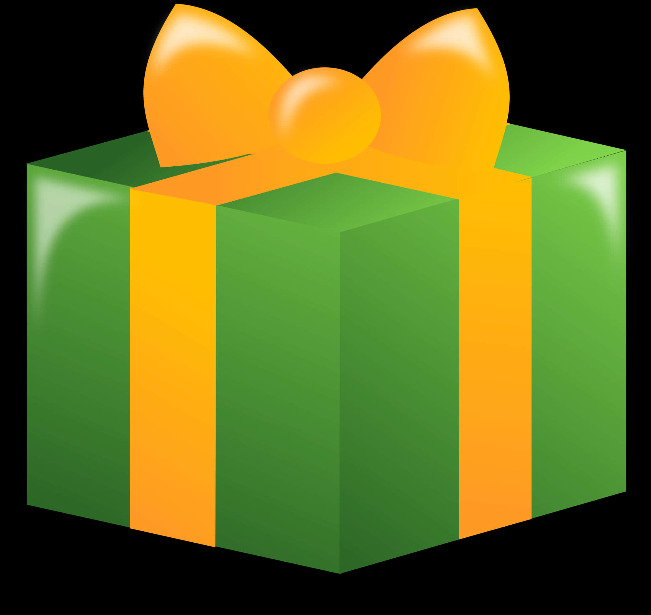 A Green And Orange Gift Box