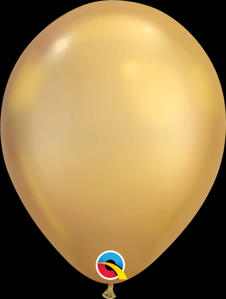A Gold Balloon With A Blue Circle