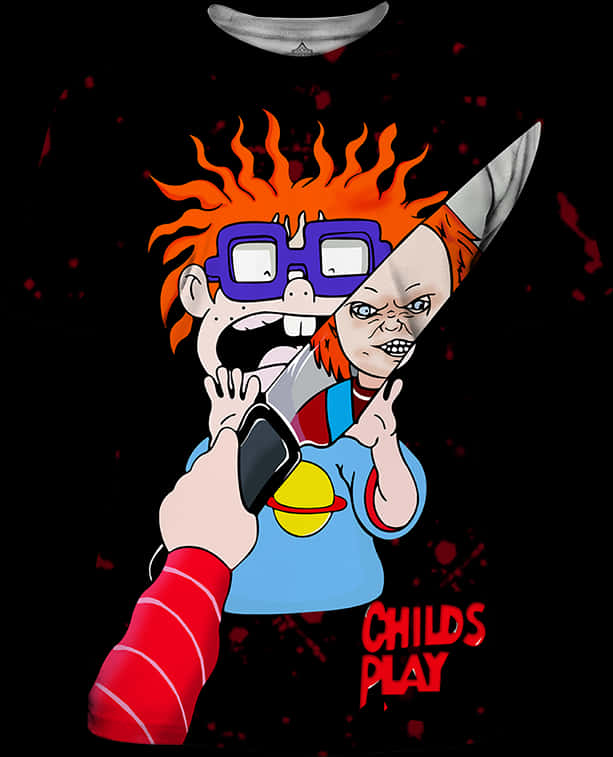 A Cartoon Of A Child And A Knife