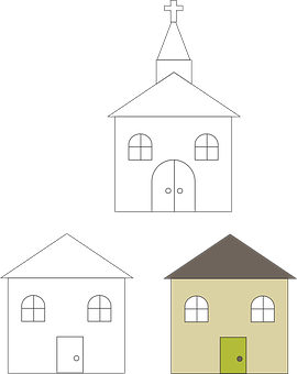 A Group Of Houses With A Black Background