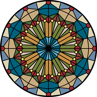 A Circular Pattern Of Colorful Squares