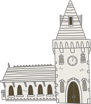 A Cartoon Of A Church