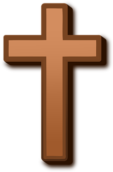 A Brown Cross On A Black Background