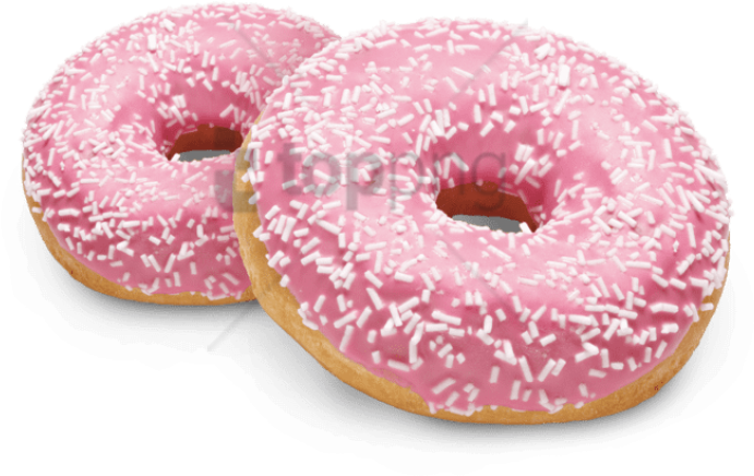 Two Pink Donuts With Sprinkles
