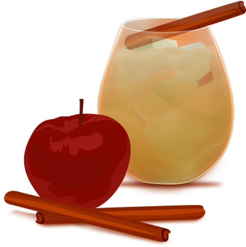A Glass Of Liquid And An Apple