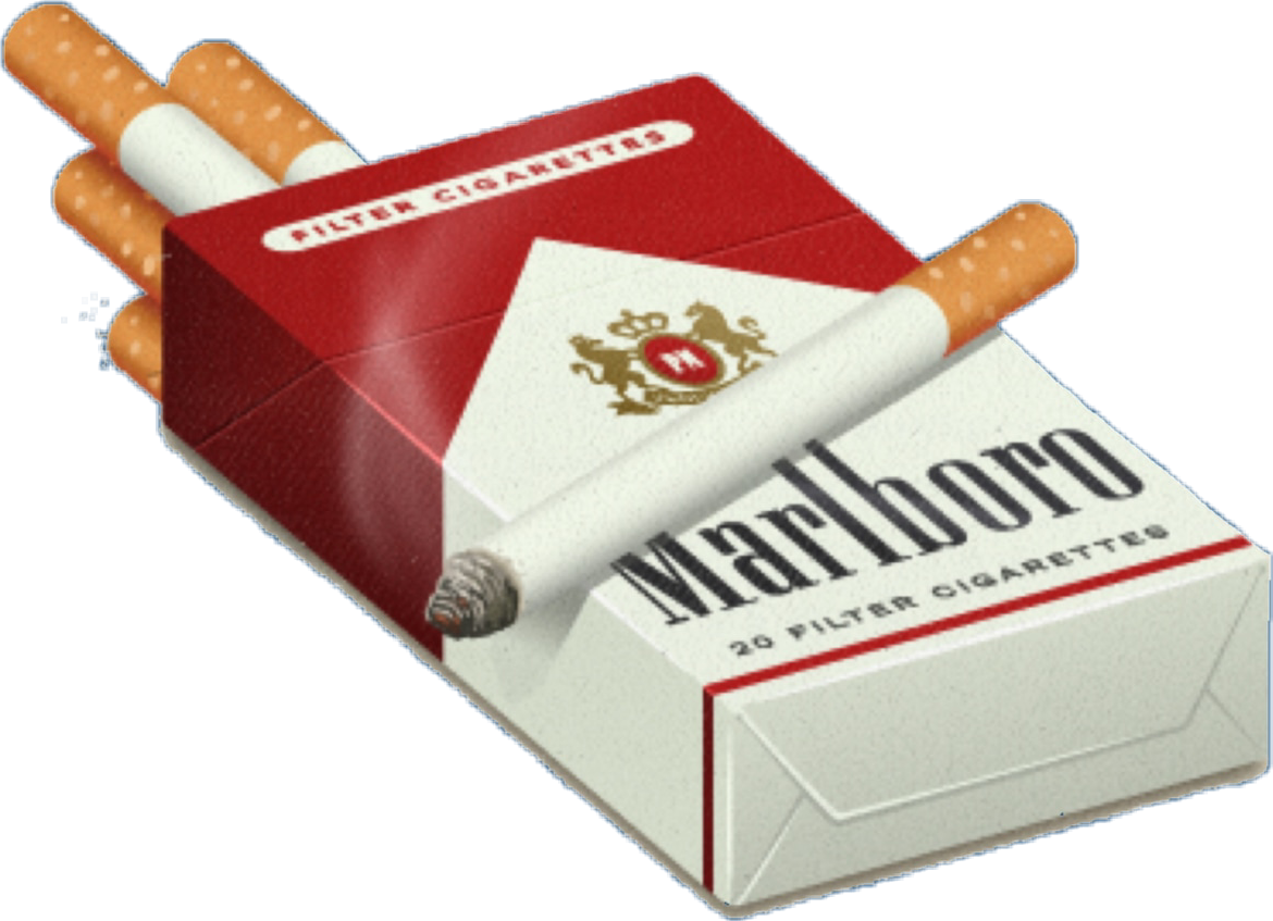 A Pack Of Cigarettes With Two Cigarettes On It