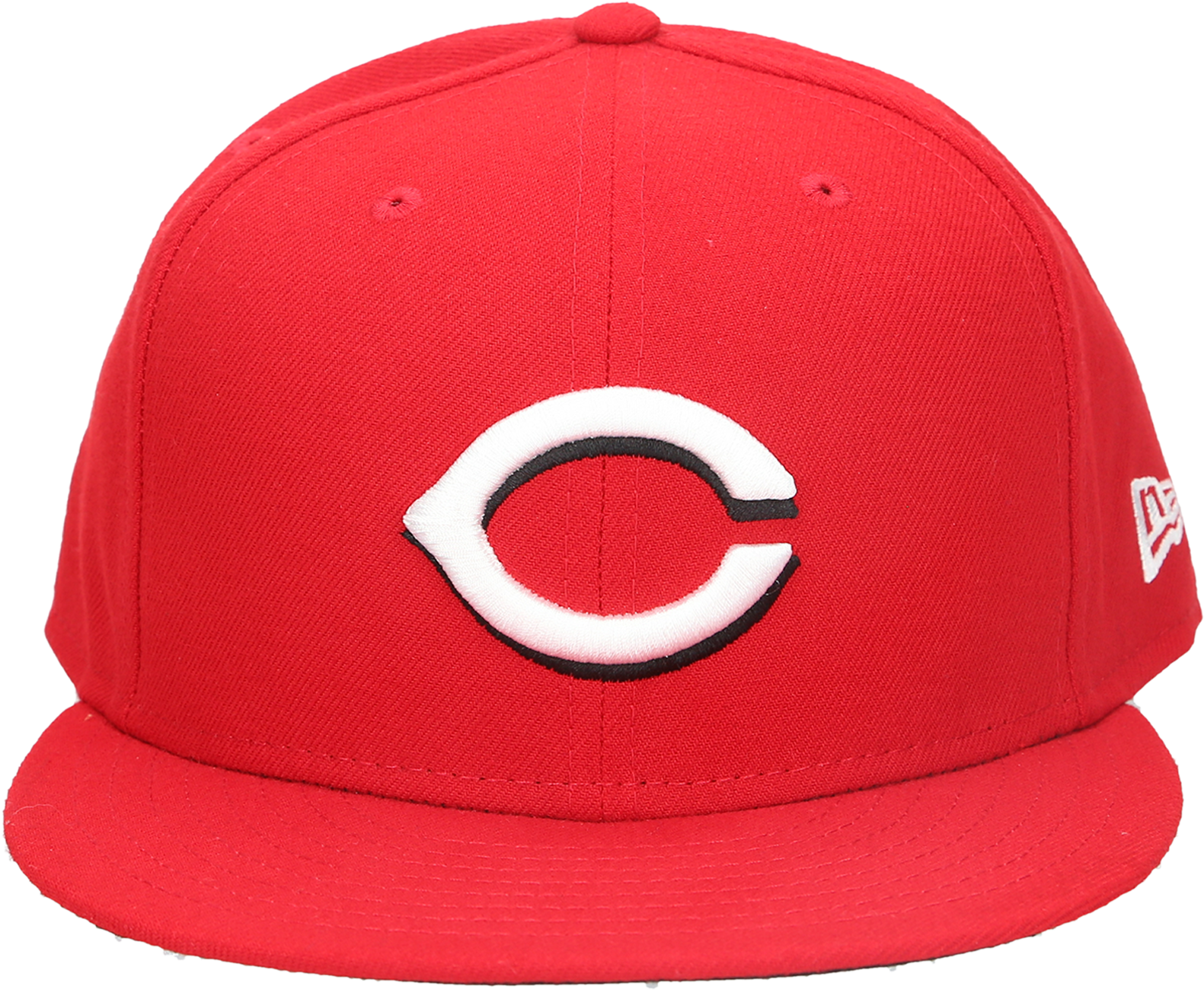 A Red Hat With A White C On It