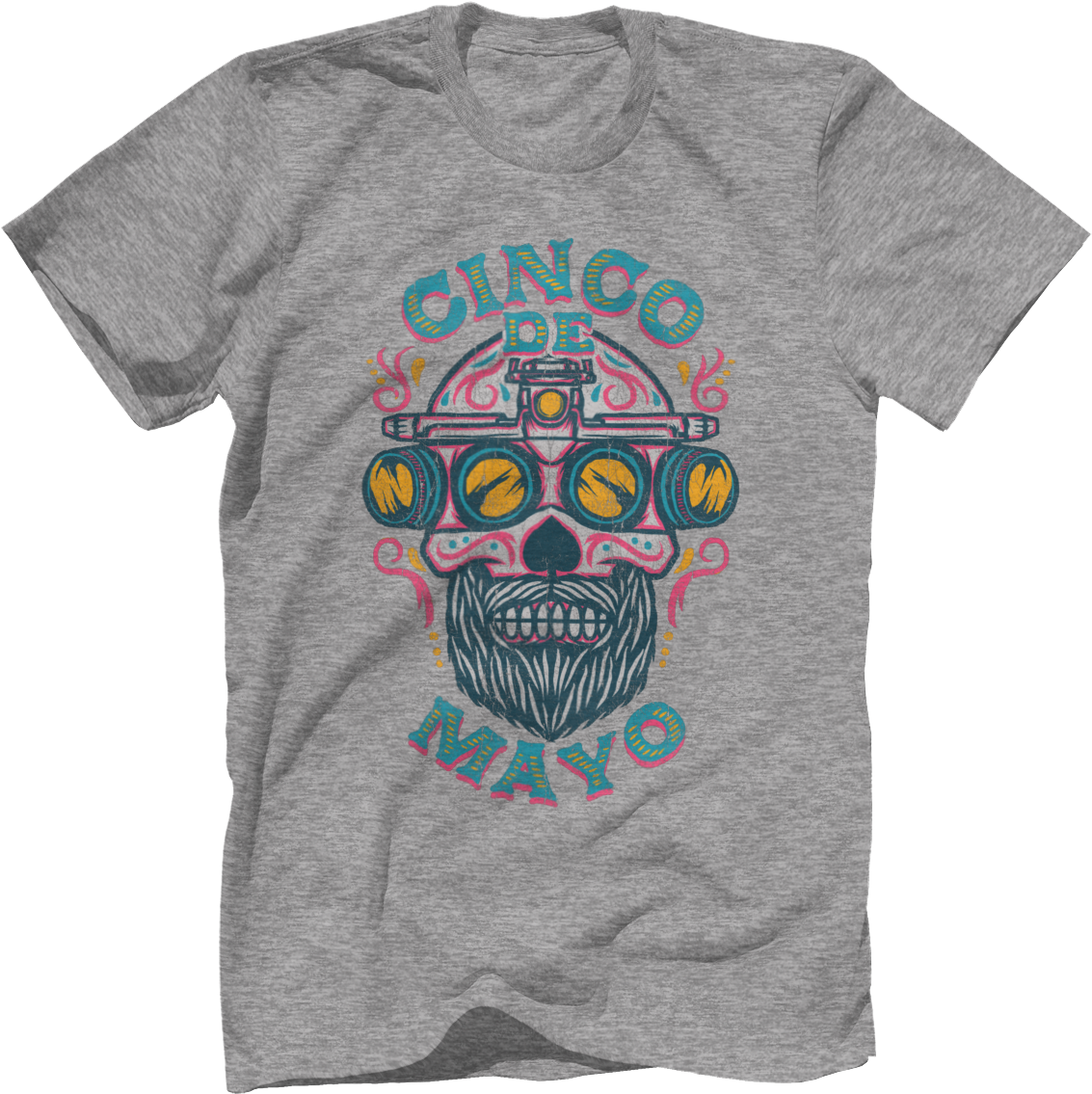 A Grey T-shirt With A Skull And Text