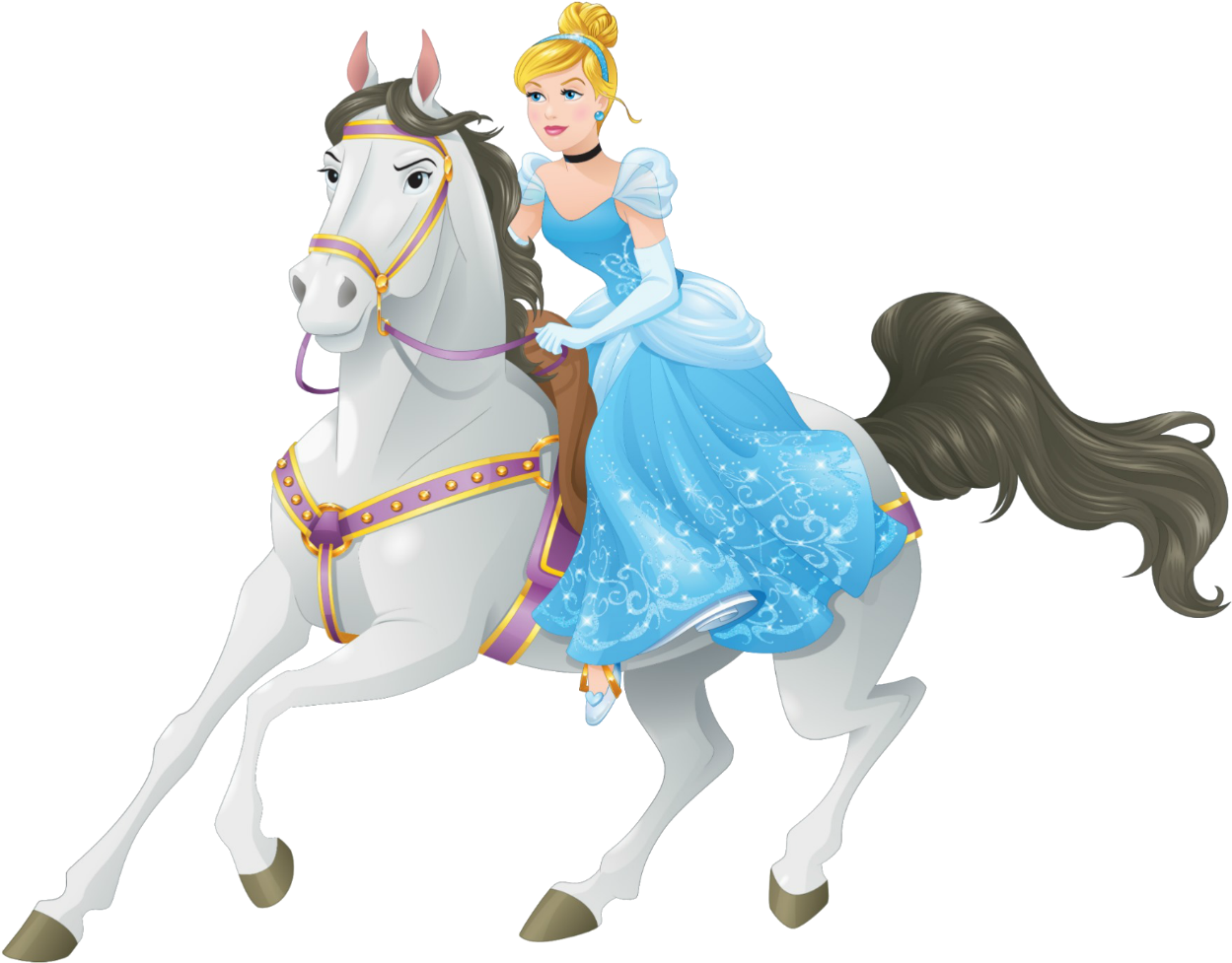 A Cartoon Of A Woman Riding A Horse