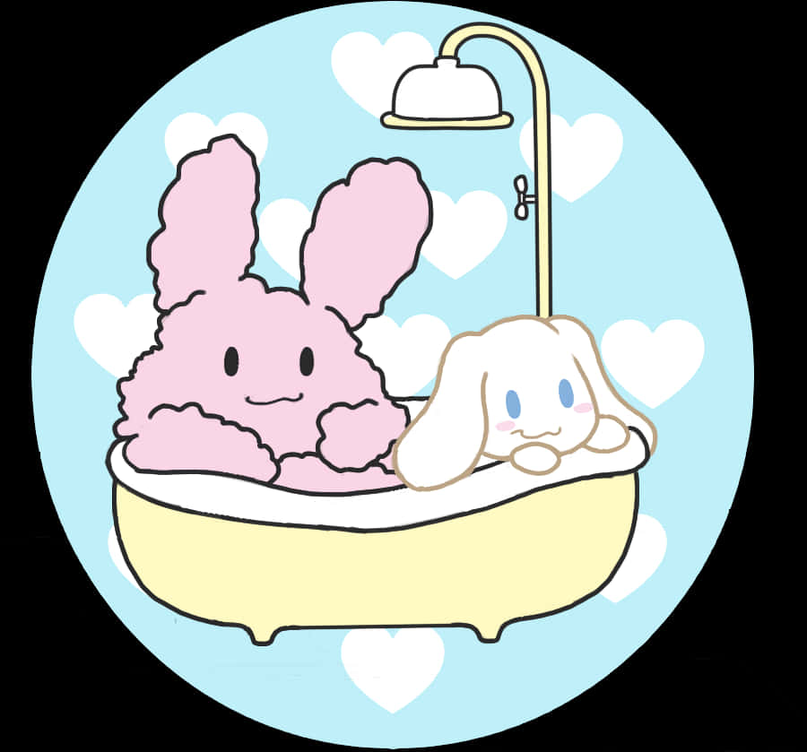 A Cartoon Of A Rabbit In A Bathtub