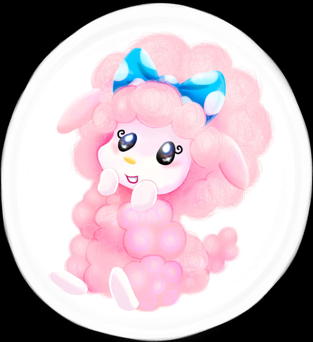 A Cartoon Of A Pink Fluffy Animal