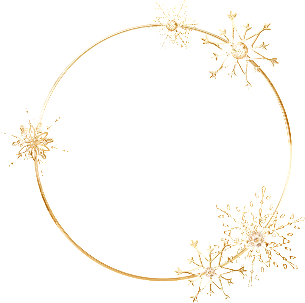 A Gold Snowflakes In A Circle