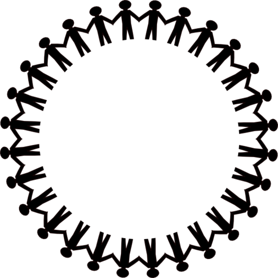 A Circle With People Holding Hands