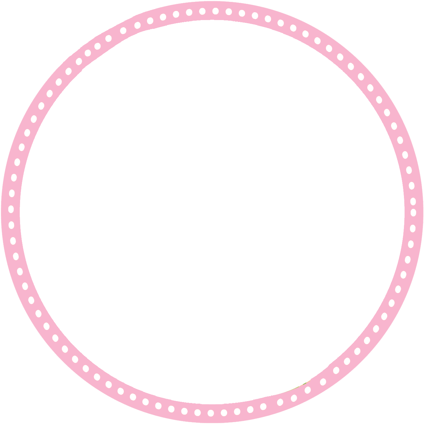 A Pink Circle With White Dots