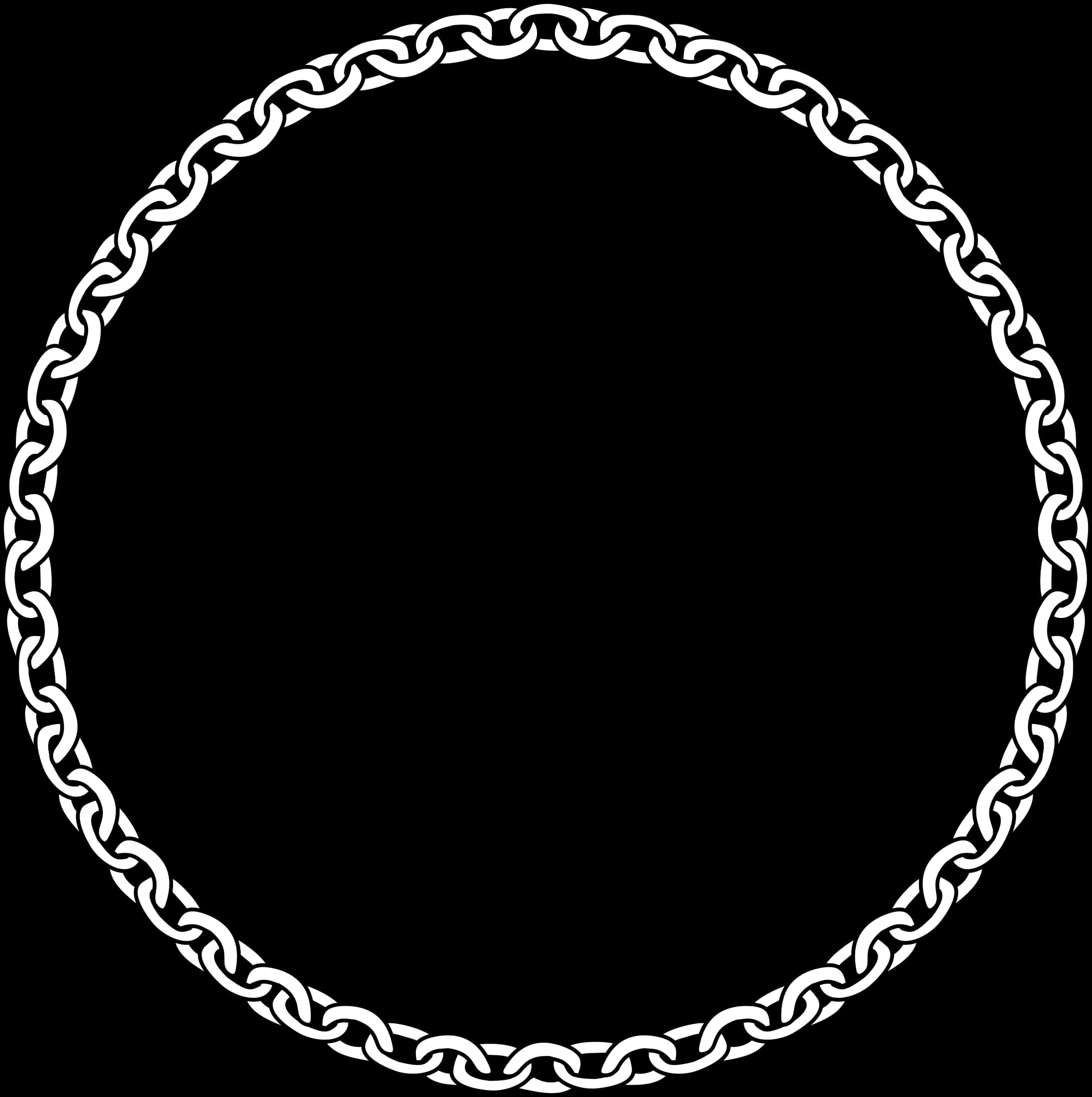 A Circular White Chain On A Black Background
