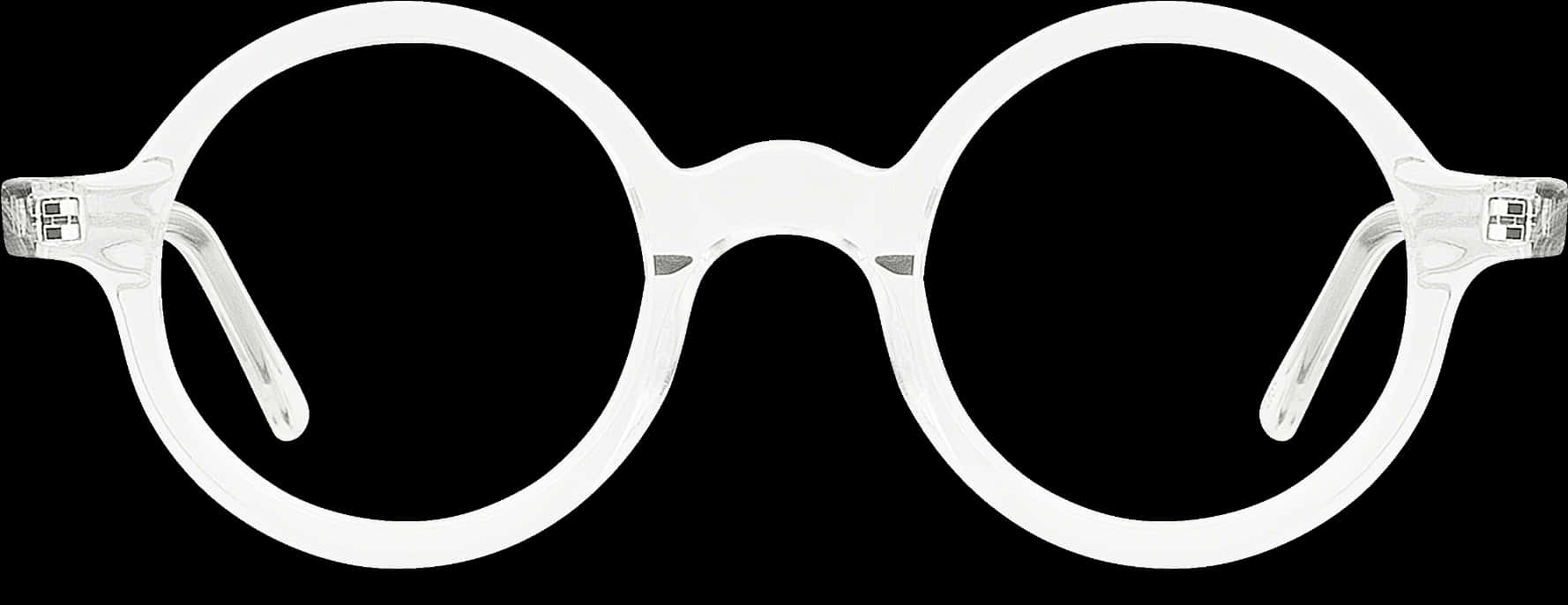 A White Round Glasses With Black Background