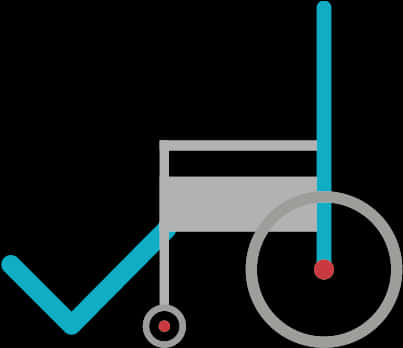 A Blue And Grey Wheelchair With A Graph