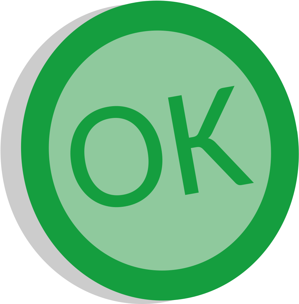A Green Circle With A Word Ok