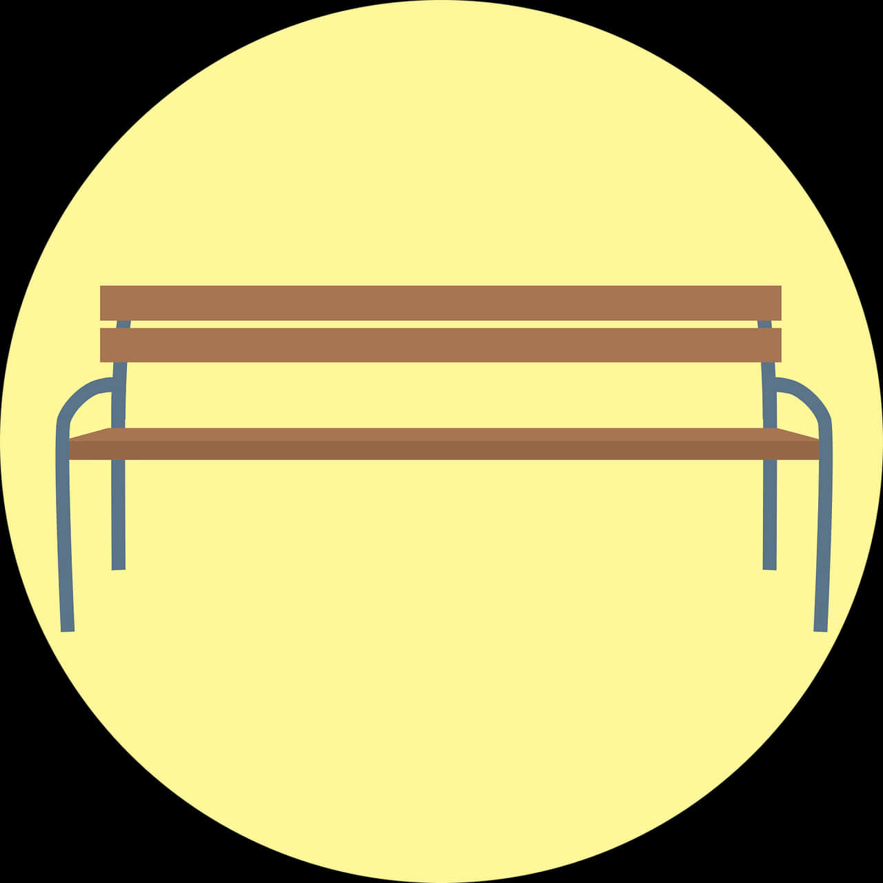A Wooden Bench With Metal Legs