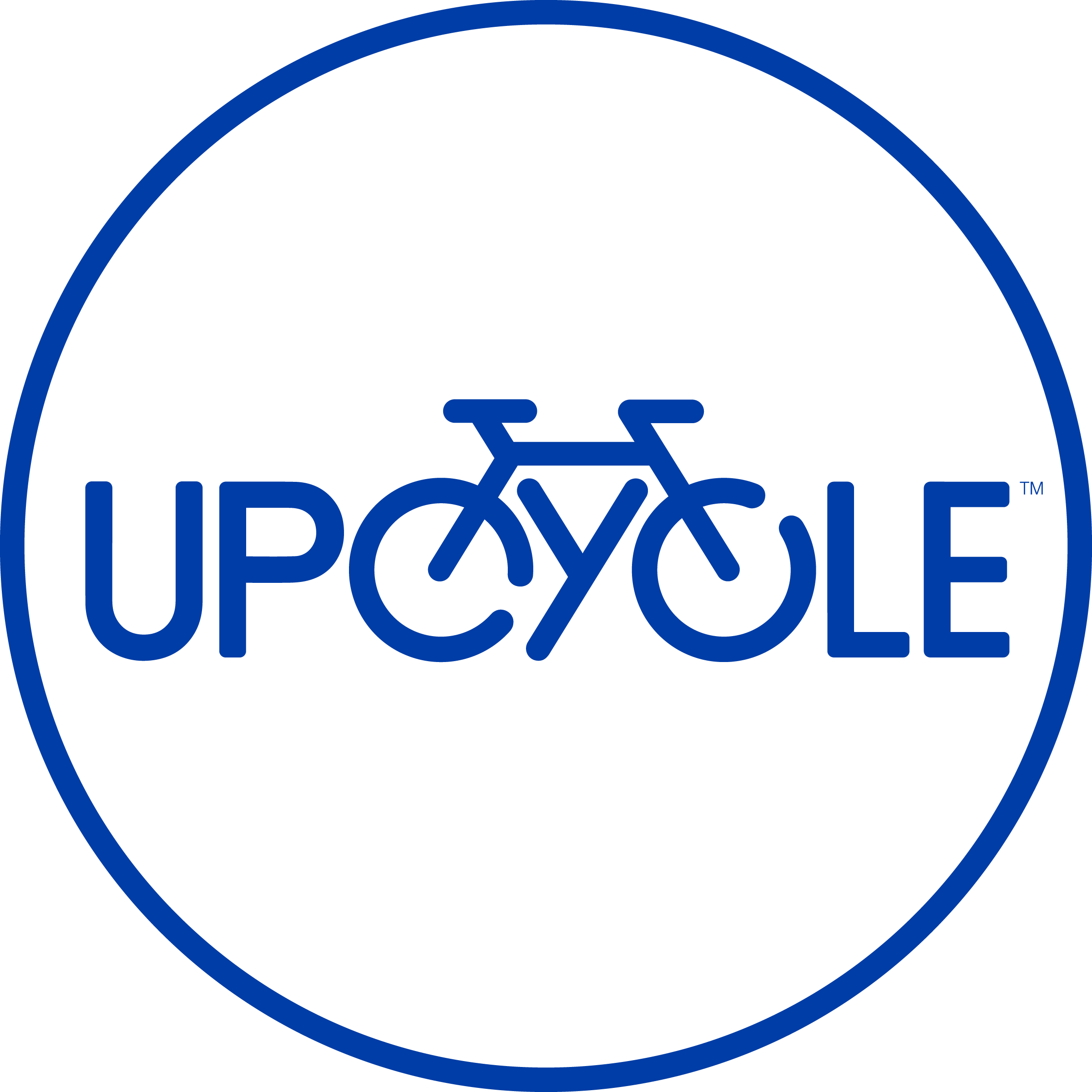 A Blue Circle With A Bicycle In It