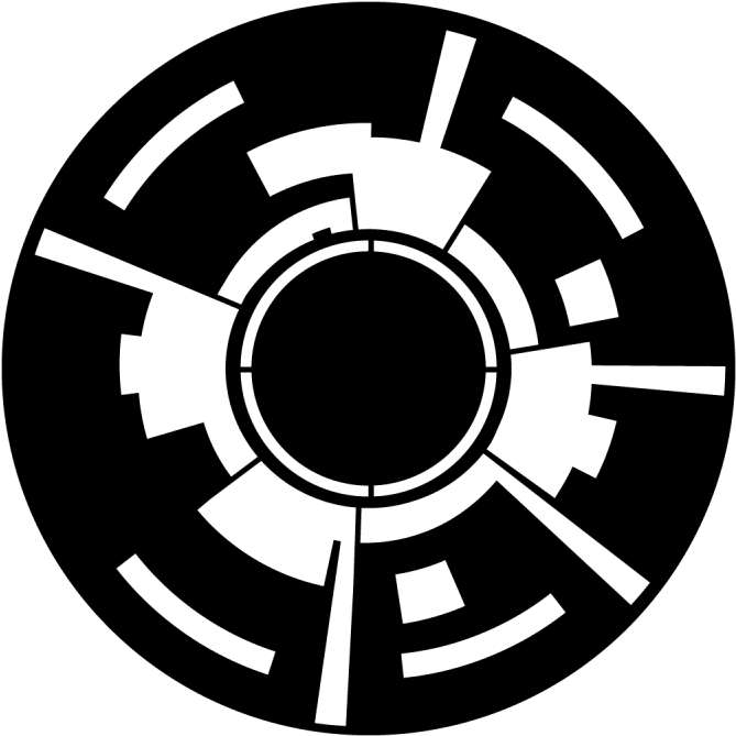 A Circular White And Black Logo