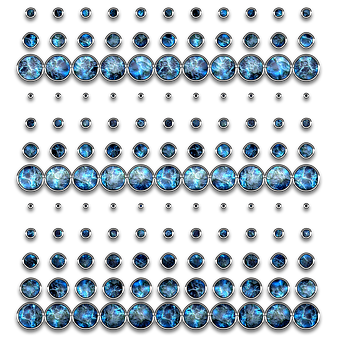 A Row Of Blue And White Circles
