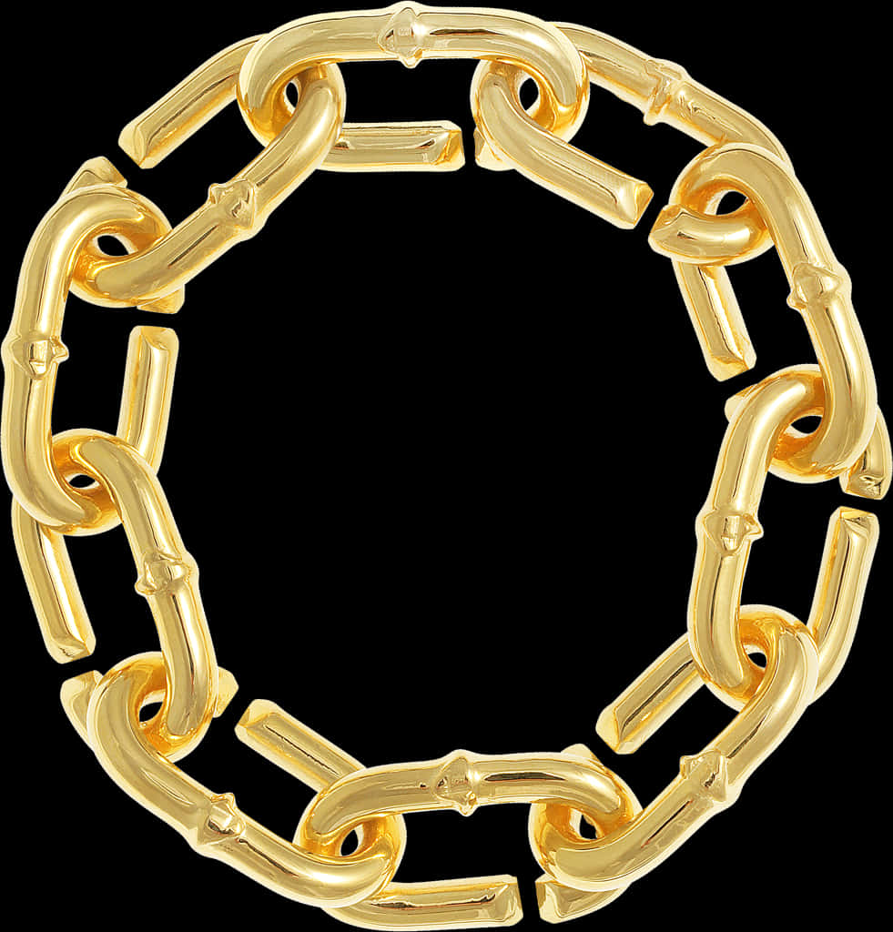 A Gold Chain Around A Black Background
