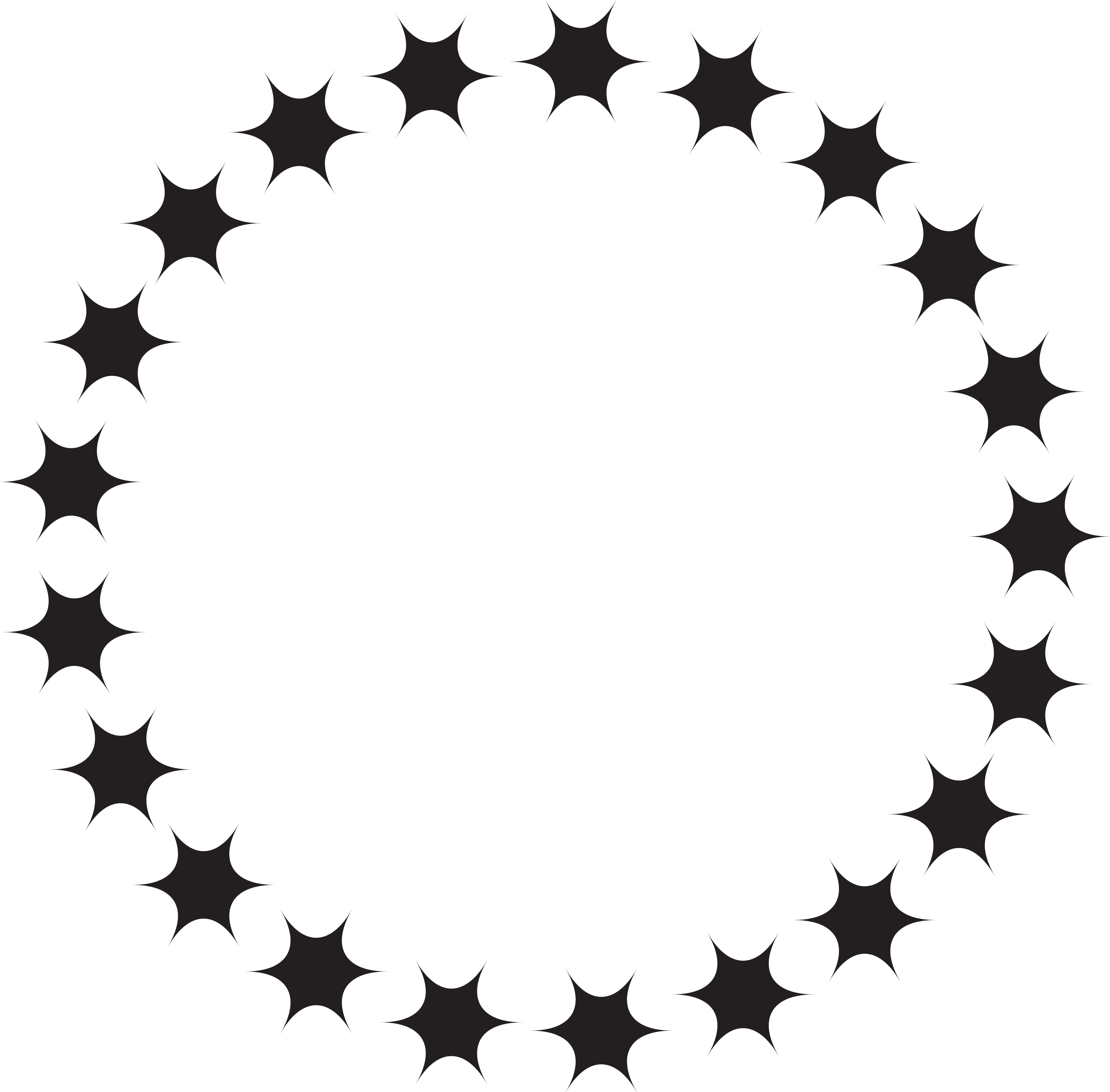 A Black Circle With Stars In It