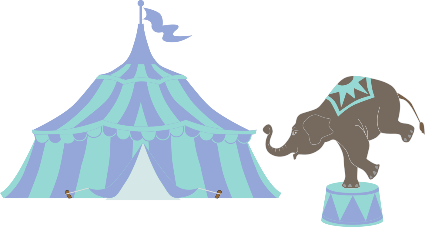 A Circus Tent With Elephant And Flag