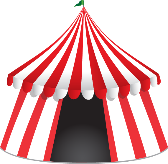 A Red And White Striped Tent