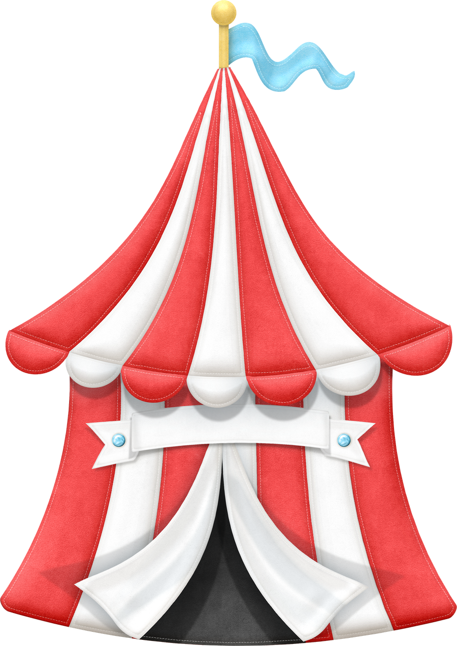 A Red And White Striped Tent