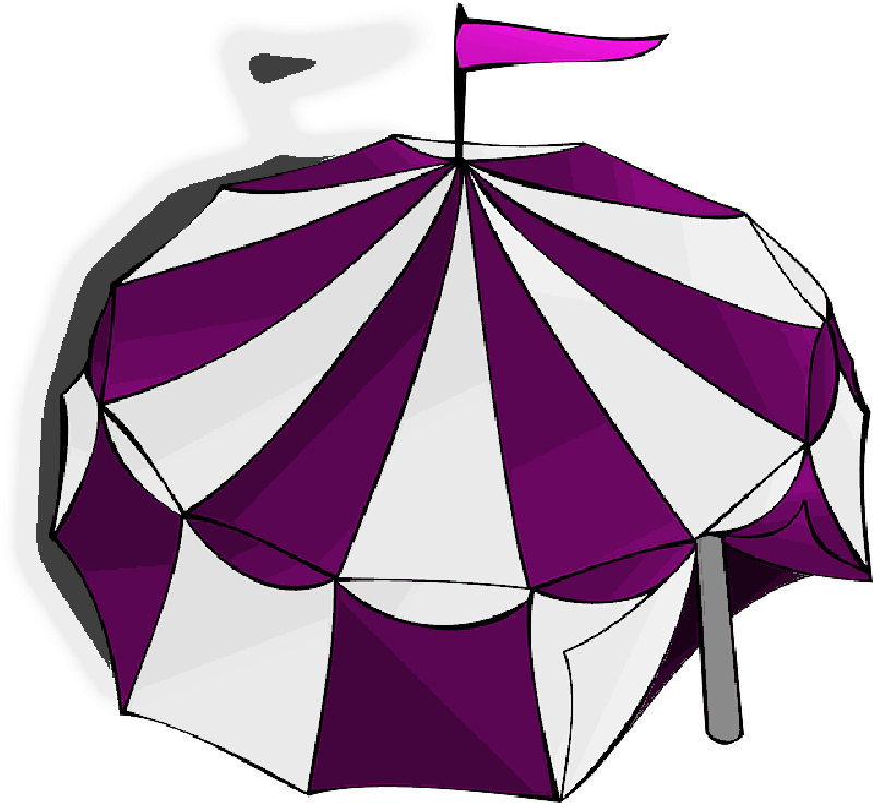 A Purple And Black Tent