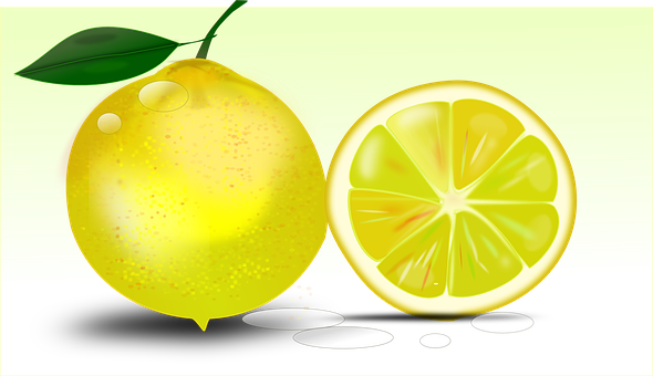 A Lemon And A Lemon Cut In Half