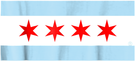 A Red Stars On A Blue And Black Striped Background