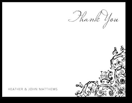 Simple Black And White Wedding Card