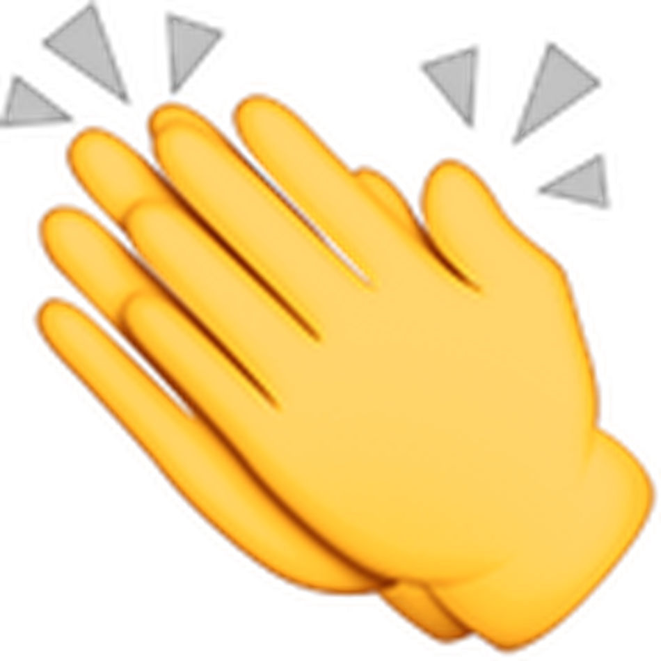 A Yellow Hands Clapping With White Dots