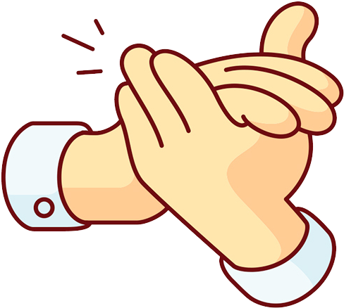 A Cartoon Of A Hand Clapping