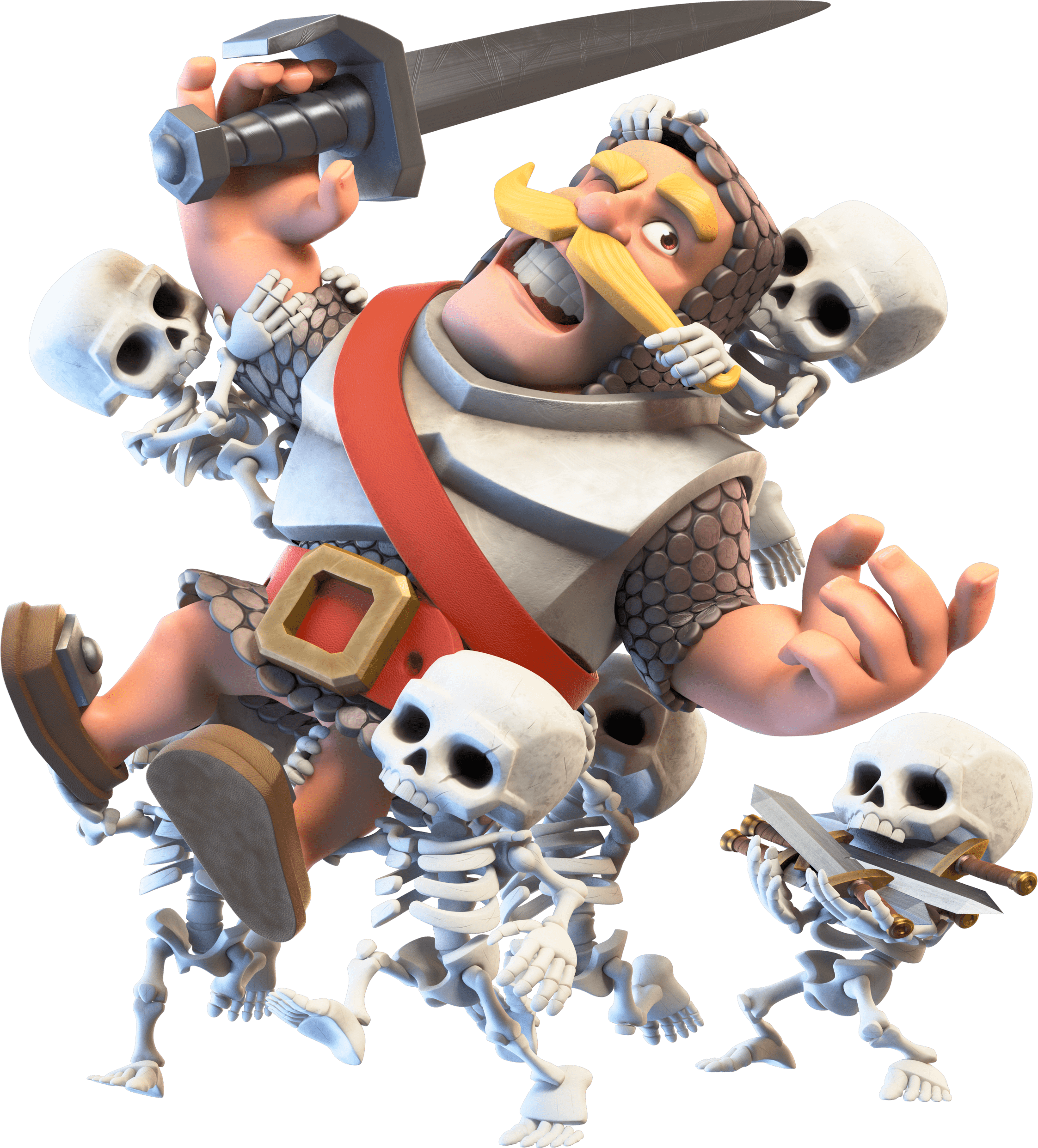 A Cartoon Character With Many Skulls