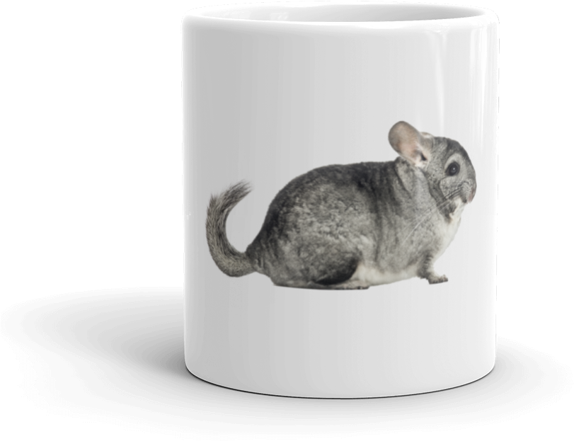A White Coffee Mug With A Chinchilla On It